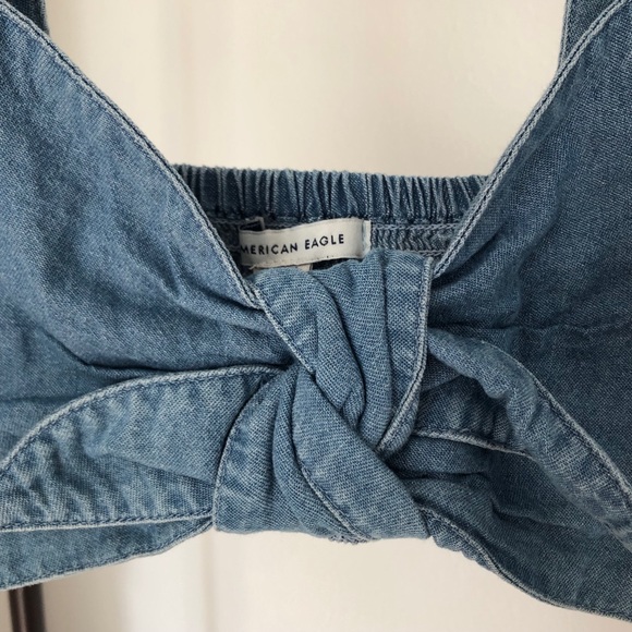 American Eagle Outfitters Denim Bandeau Top - Picture 3 of 4
